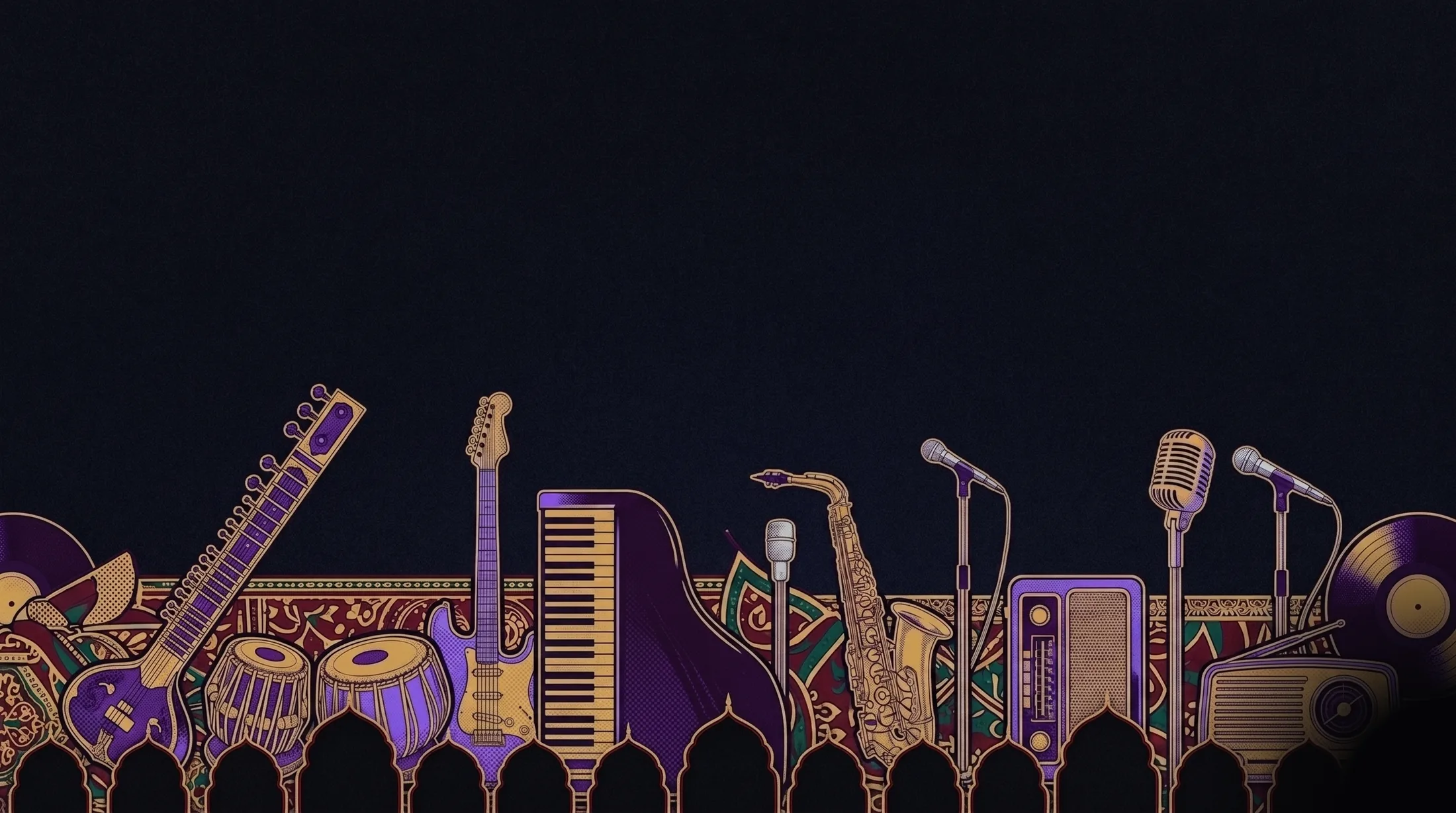 Cymasonic Records — Indian and Western instruments rising from the dark.