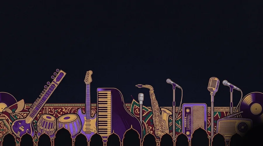 Cymasonic Records — Indian and Western instruments rising from the dark.